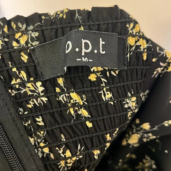 Anthropologie Black Floral Midi Dress - Picture 8 of 11